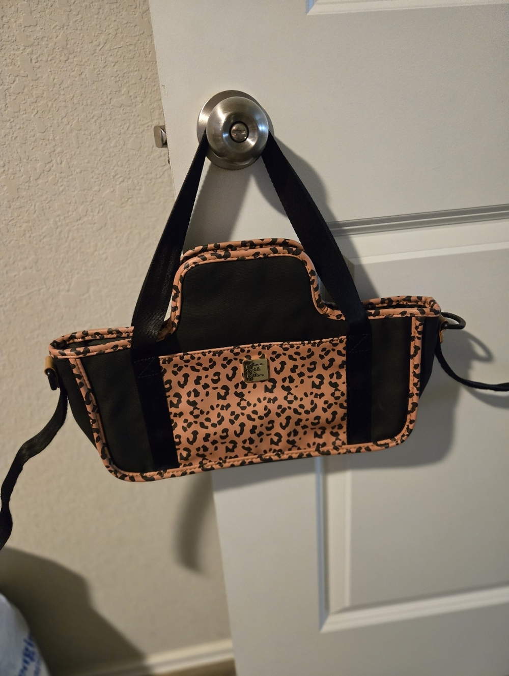 Petunia Pickle Bottom Cheetah Print Wander Stroller Caddy.